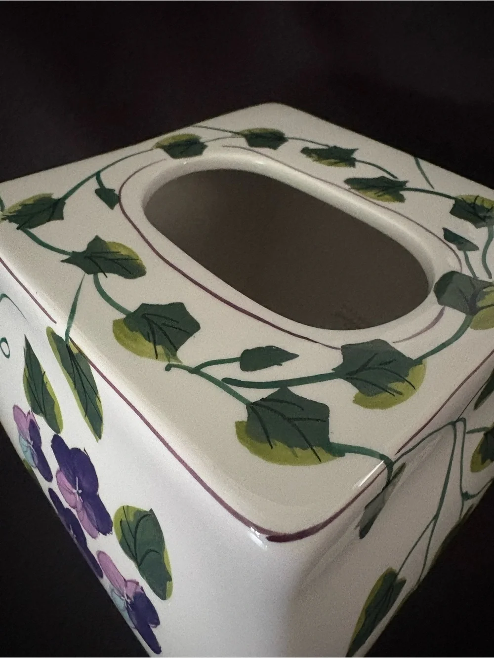 Waverly Garden Room Sweet Violets Tissue Kleenex Box Cover Floral Cottage